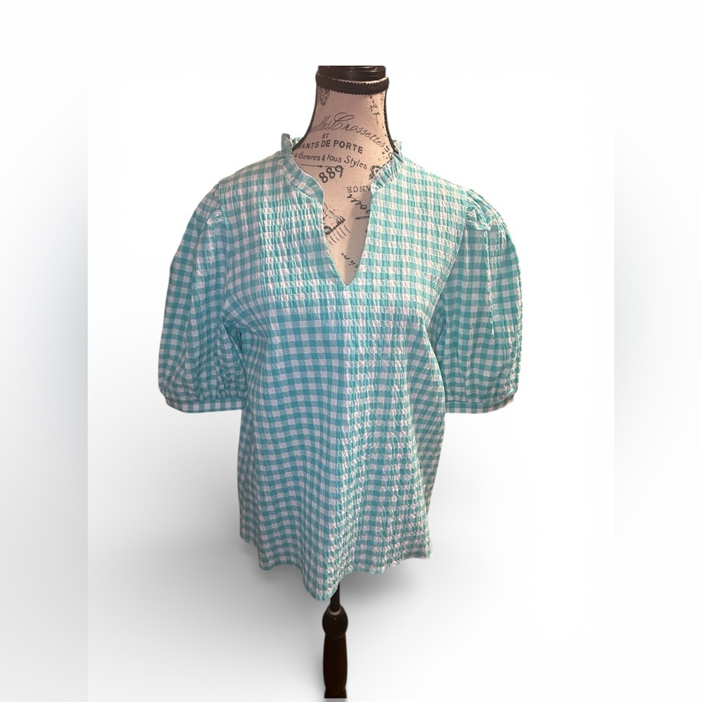 Adrienne Gingham Puff Sleeve Top - Picture 4 of 5